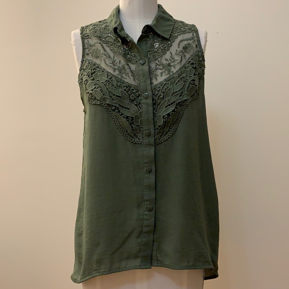Beautiful lace button down top